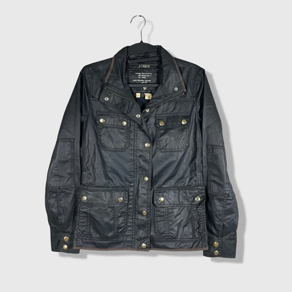 J.Crew Relaxed Boyfriend Field Wax Jacket Womens XS Black Utilitarian Gorpcore